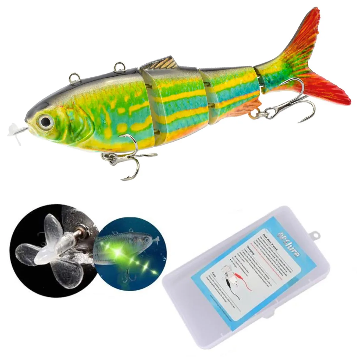 WIILGN WIILGN BL-X20 Robotic Swimming Lure 4 Segment USB Green — product photo