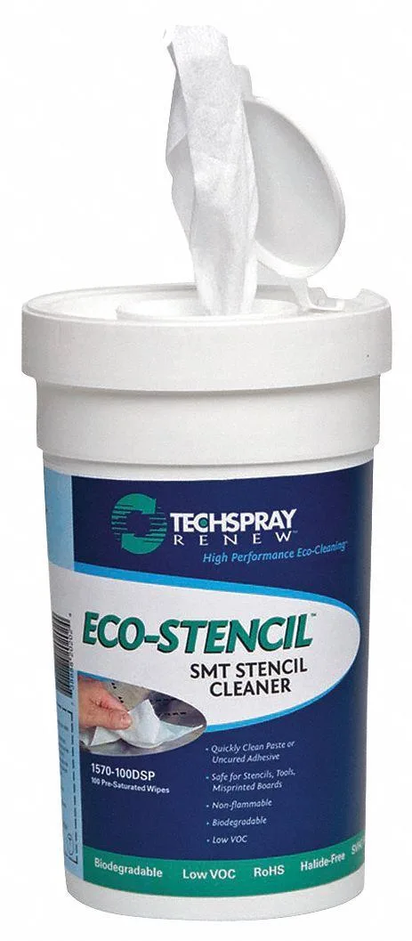 White cleaning wipes in a canister, 100 count