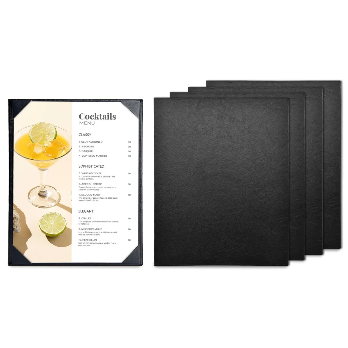 Yescom USA, Inc. Yescom USA, Inc. 26MNC032-811P1-06-5 5-pack 8.5x11" PU leather menu cover accessory — product photo