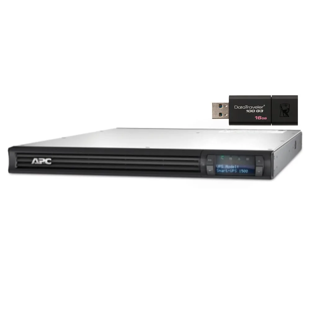 APC APC Smart-UPS SMT1500RM1U 1U Rack Mount UPS Bundle 16GB USB 3.0 — product photo