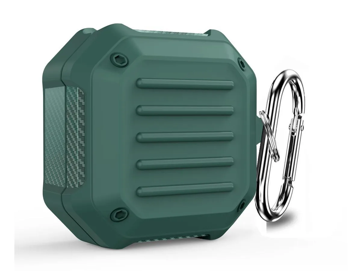 Green protective case with keychain for Samsung Galaxy Buds