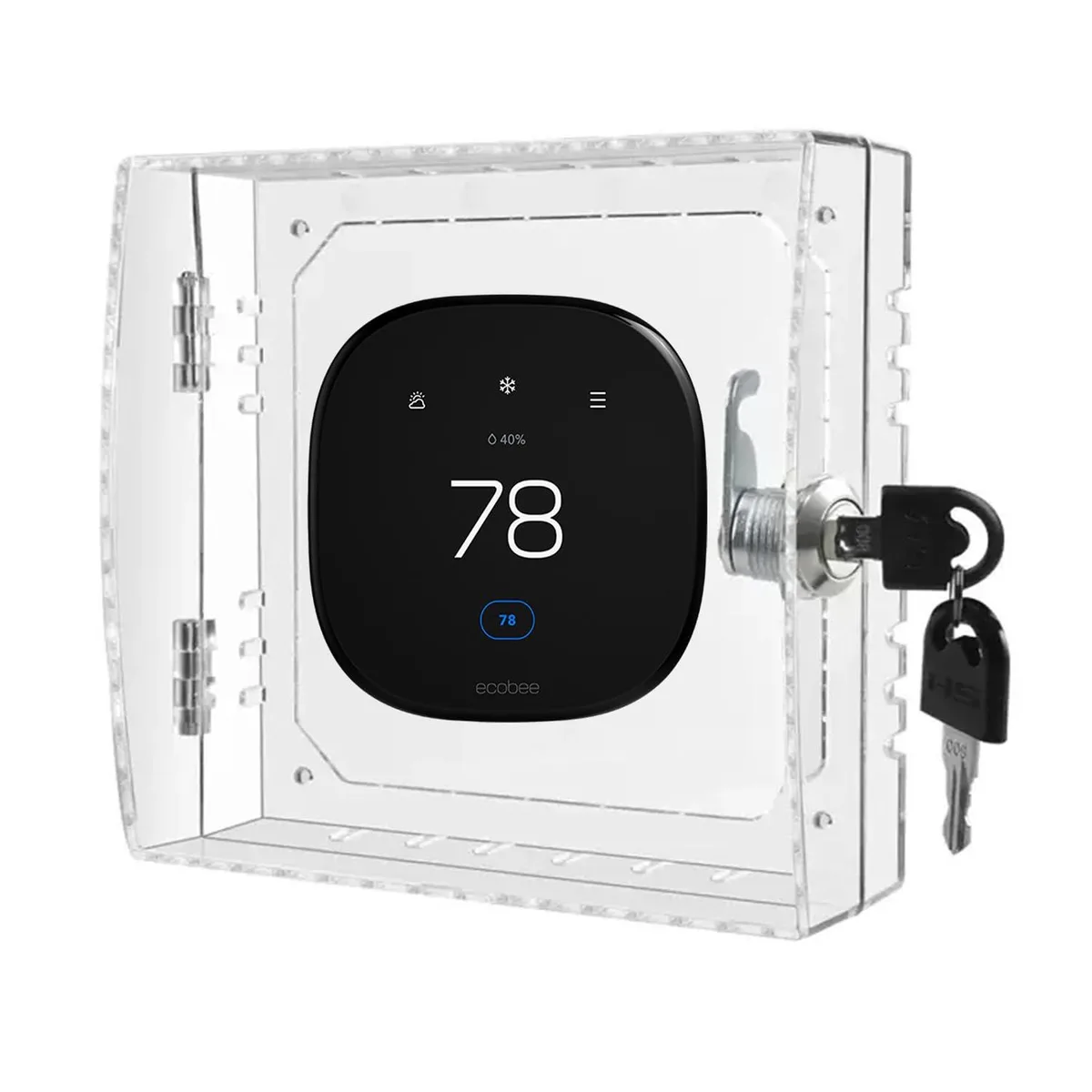  BAOKZZOM LockBox Clear Thermostat Lock Box 5.9 in x 5.9 in x 1.96 in — product photo