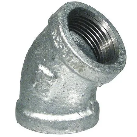 Galvanised malleable iron 45° elbow with 2 inch NPT threads