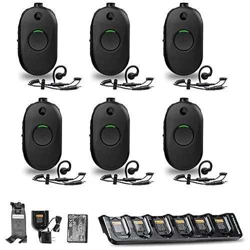 Motorola Motorola CLP1010e 1-Channel UHF Two-Way Radio 6-Pack with HKPN4007 Multi-Unit Charger — product photo
