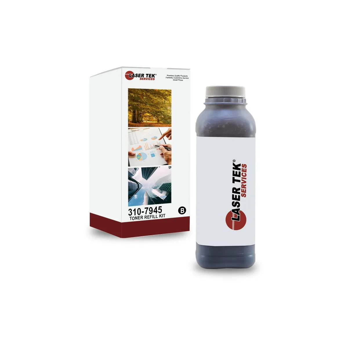 Laser Tek Services Laser Tek Services Black Toner Refill Kit for Dell 1815 310-7945 PF658 RF223 — product photo