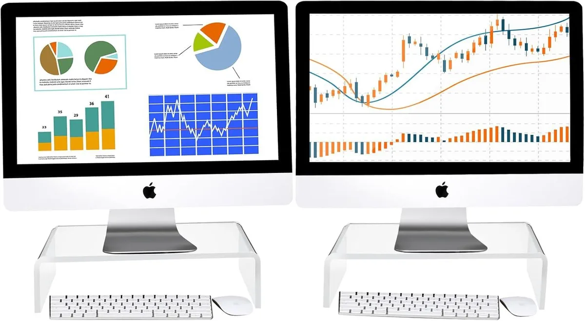 PISKEKAT PISKEKAT 2 Pcs Clear Acrylic Monitor Stand 12 x 8 x 3 Inch — product photo