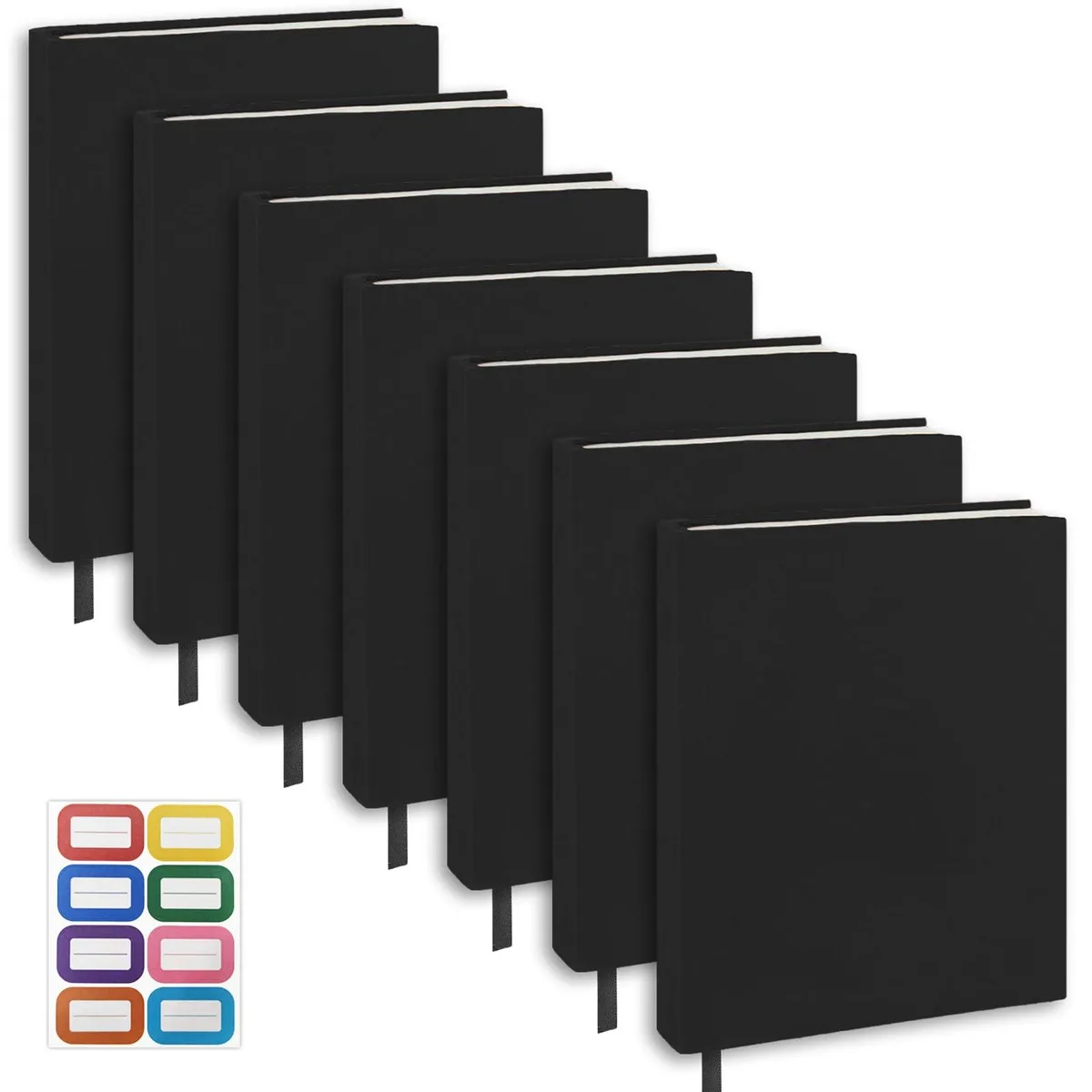 KICNIC BC-BLACK-7L 7-pack stretchable book covers black 9x11 in — product photo
