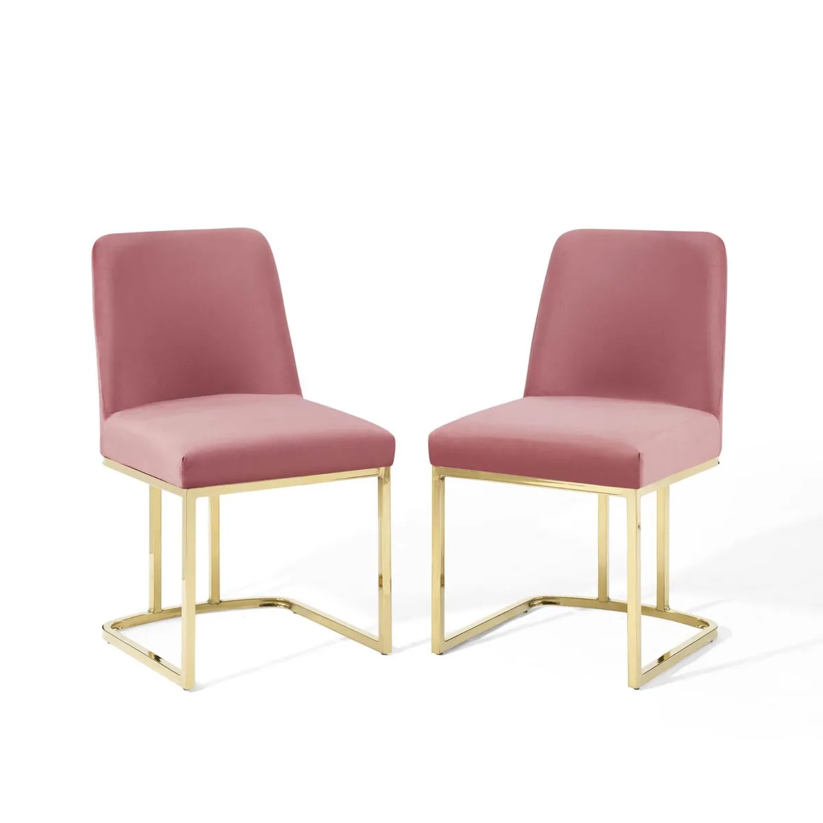 LexMod LexMod Amplify Glam Deco Sled Base Dining Chairs Set of 2 — product photo