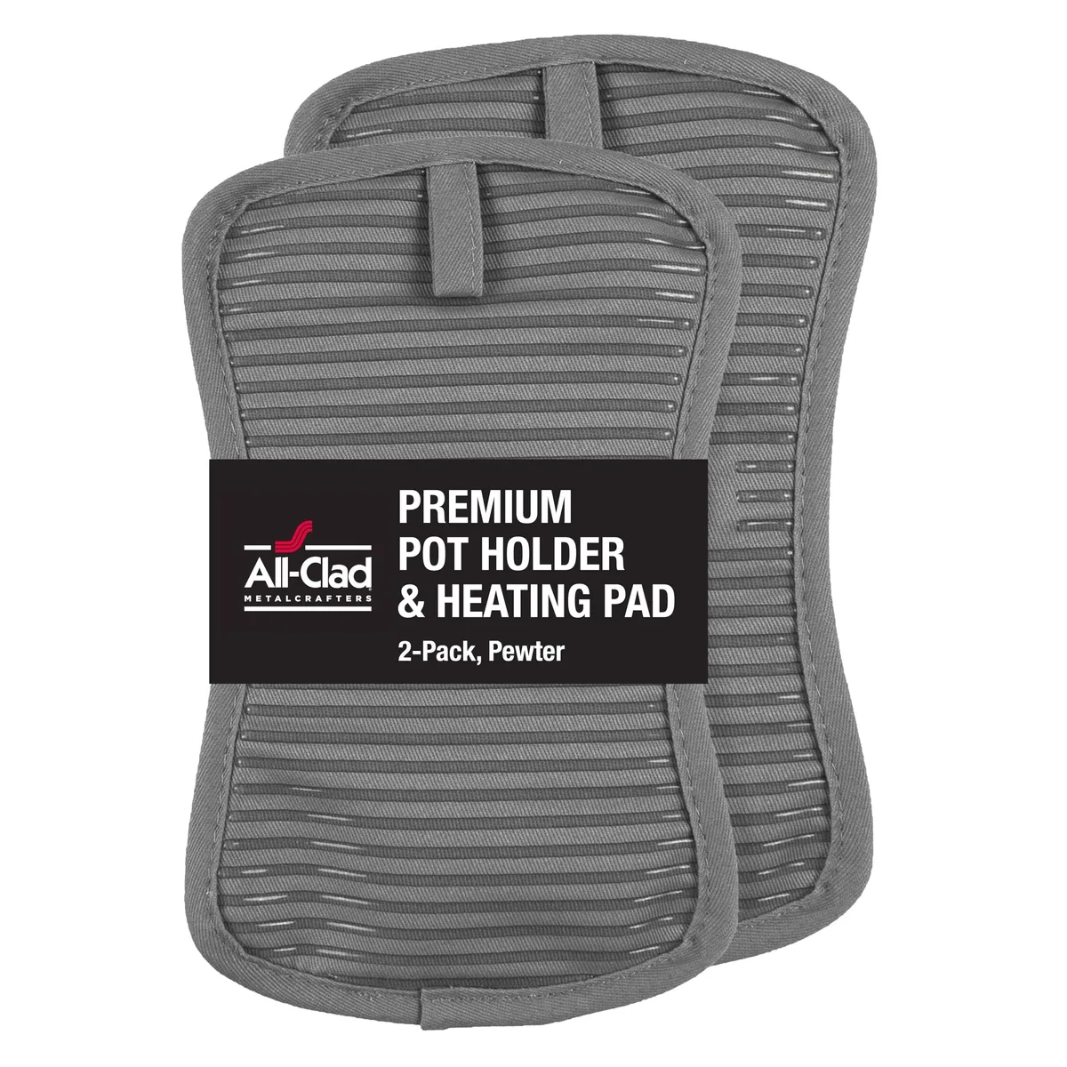 All-Clad Silicone Pot Holder 2-Pack 10"x6.25" Pewter — product photo