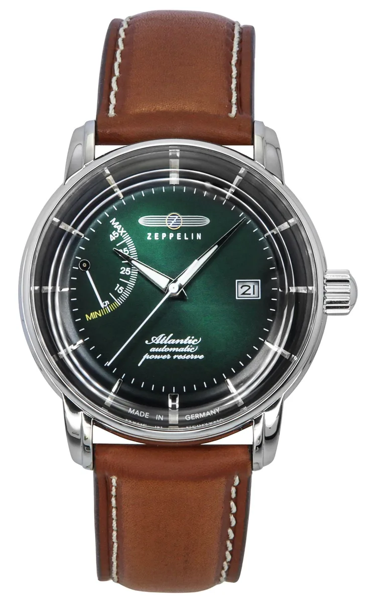 Graf Zeppelin Graf Zeppelin Atlantic Automatic 84624 Dark Green Dial Leather Strap Men's Watch — product photo