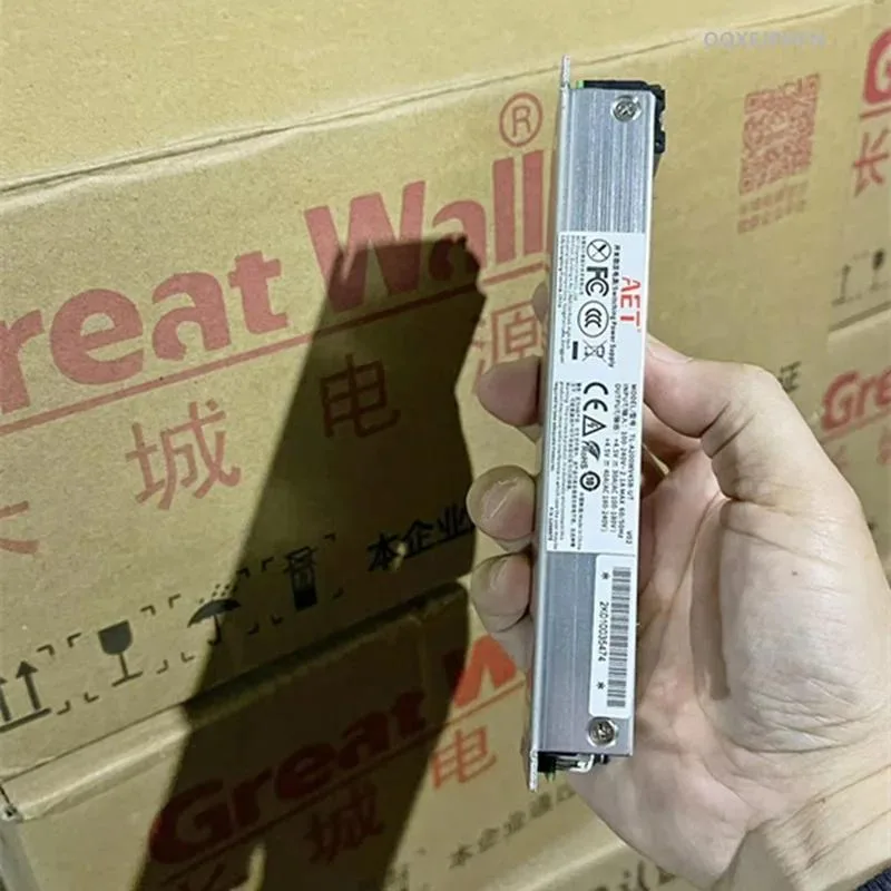 Rectangular ATX power supply unit with cooling fan and cable connectors