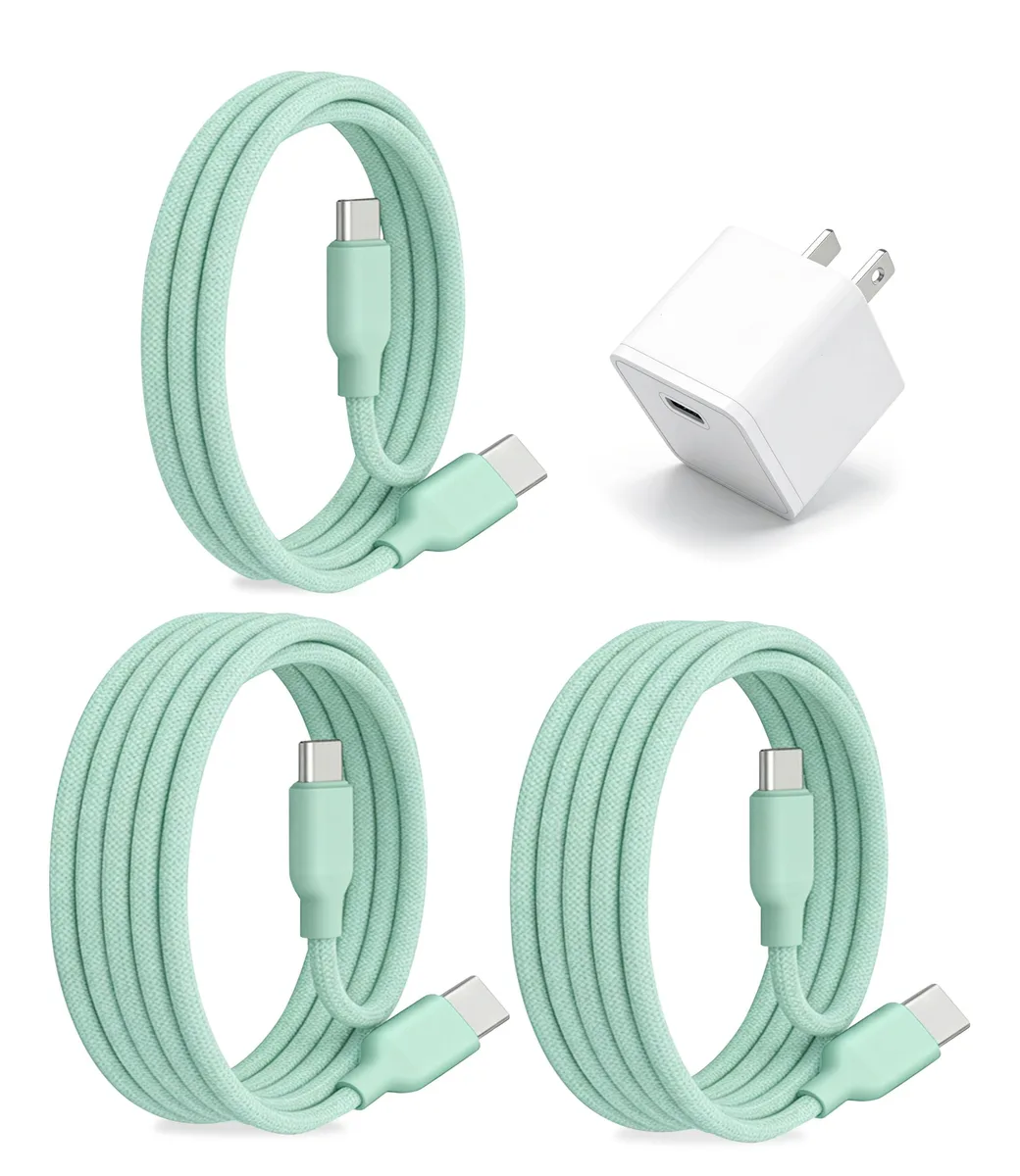  SCHDRA KA30E-US 30W USB-C charger green with 3 cables — product photo
