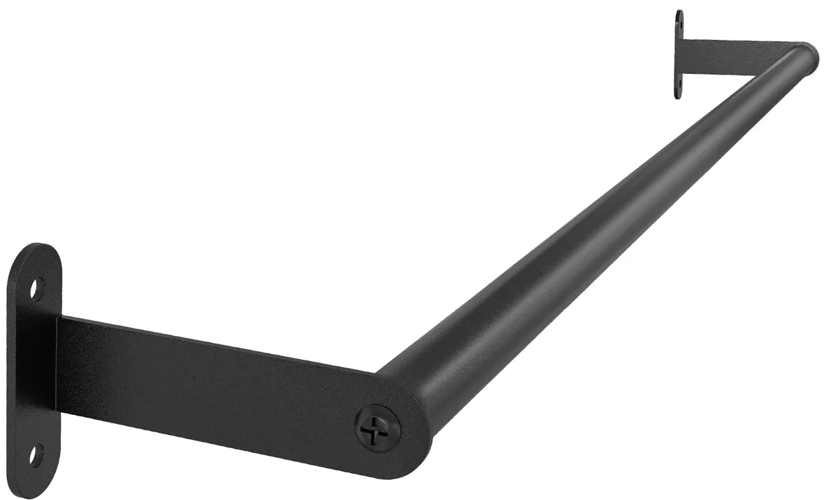 Black stainless steel towel bar 24.8 inches long with 3 inch wall clearance