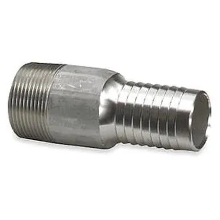 Straight steel barbed hose fitting with NPT thread