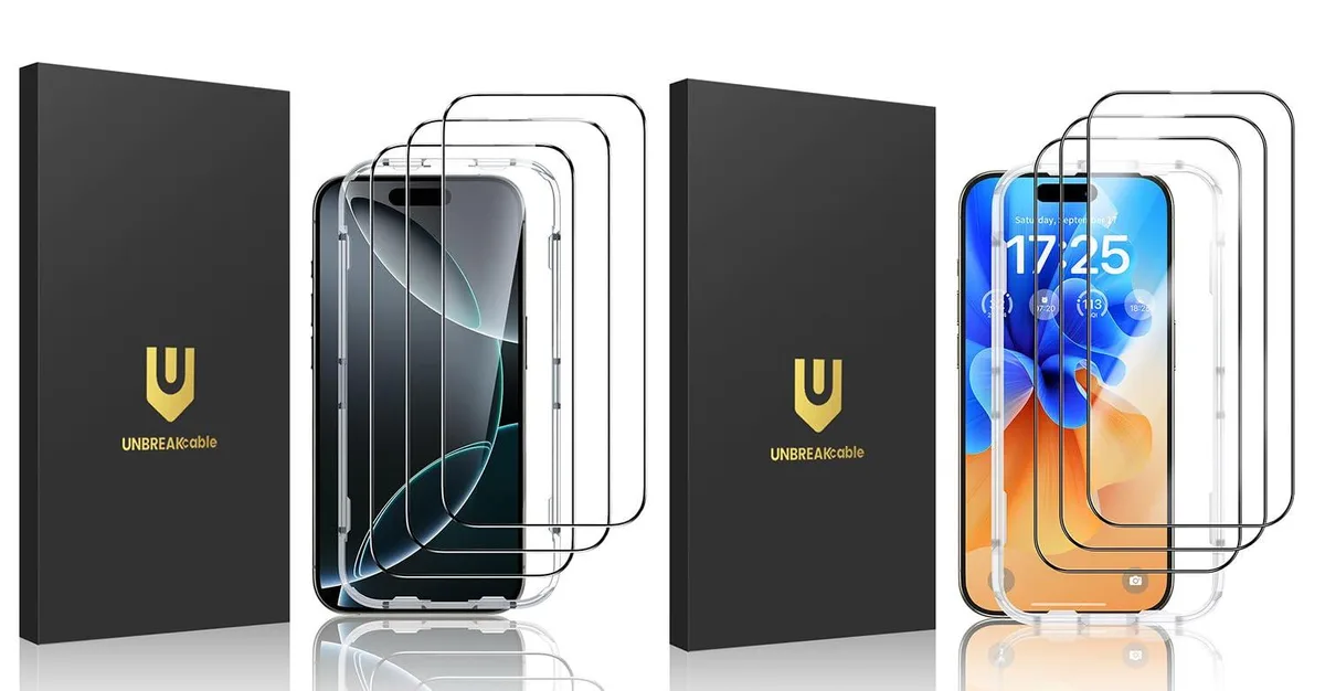  MOTOROLA iPhone 16 Pro Max &amp; 15 Pro Screen Protector 3-Pack 6.1 inch — product photo