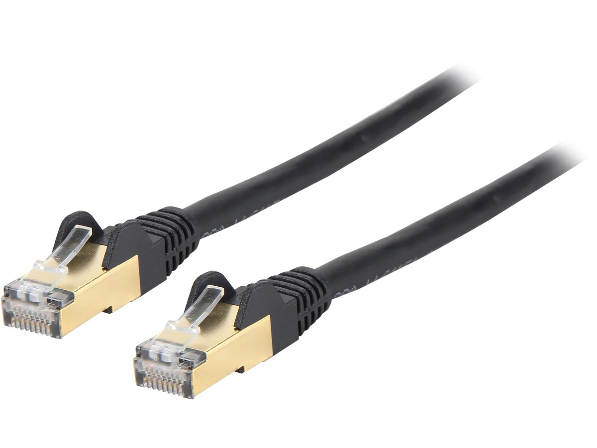 STARTECH STARTECH C6ASPAT5BK network ethernet cable 5 ft Cat6a shielded black — product photo