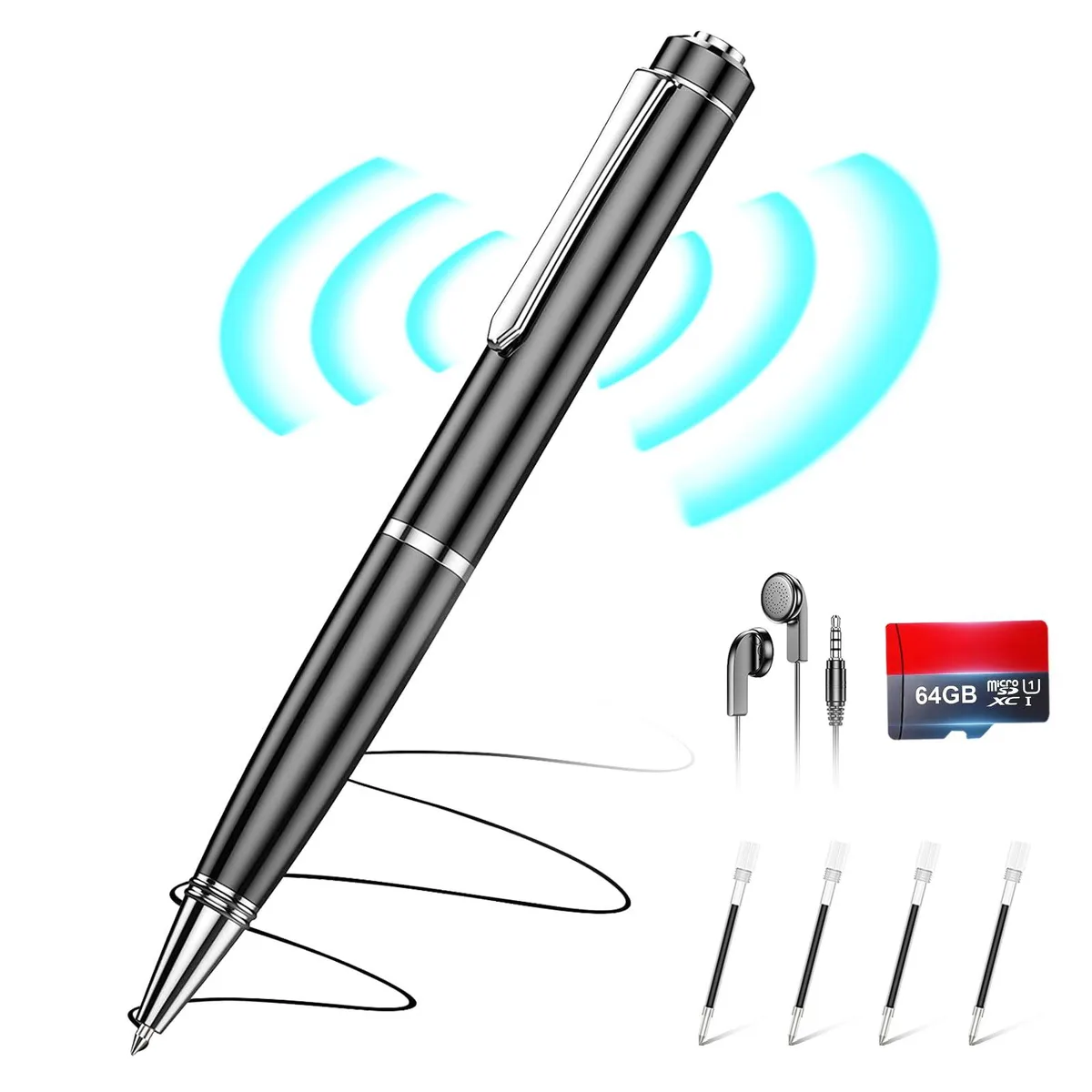 ZIPCIDE 64GB Voice Recorder AI Noise Reduction — product photo
