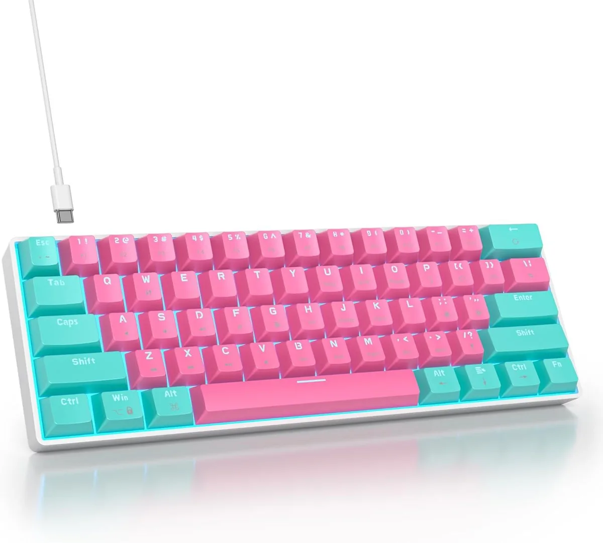 TUKO TUKO 60% Gaming Keyboard 61 Keys Red Switch PBT Miami — product photo