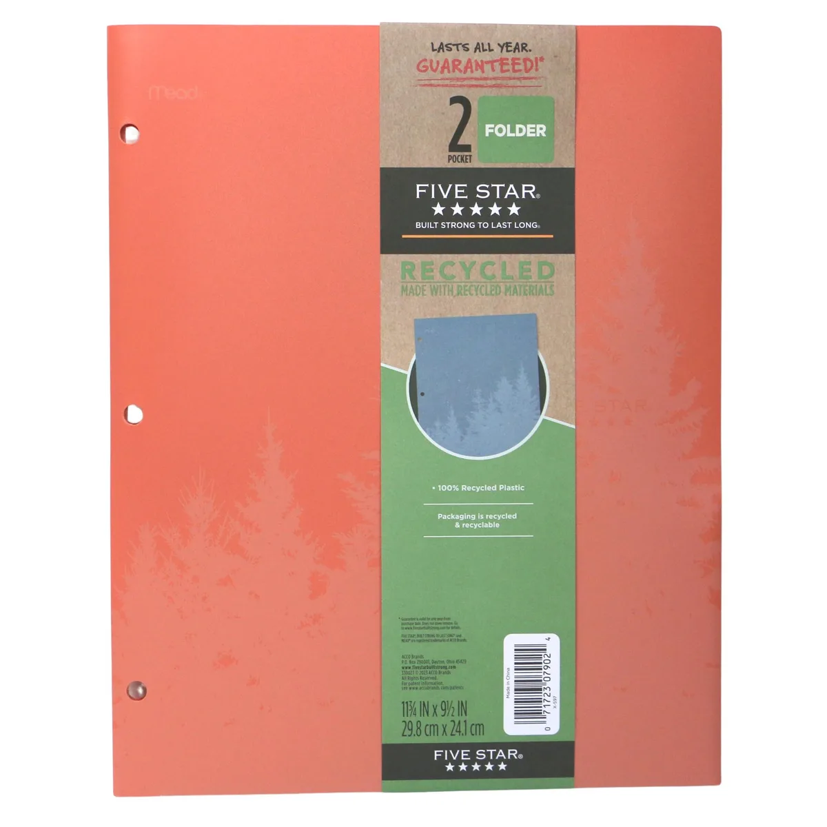 FindTape FindTape Recycled 2-Pocket Plastic Folder Zion Clay 11 in 330027 — product photo