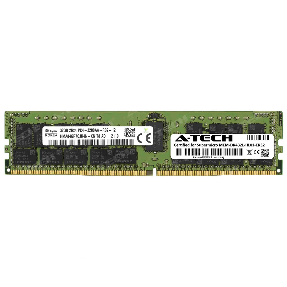 A-Tech A-Tech 32GB DDR4 3200MHz ECC Registered RDIMM 2Rx4 CL22 1.2V Supermicro Certified — product photo