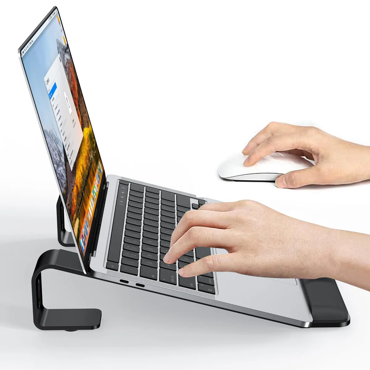 No Sew No Sew NH04 Laptop Stand with Wrist Support Black 11.5 x 10.2 x 2.6 in — product photo