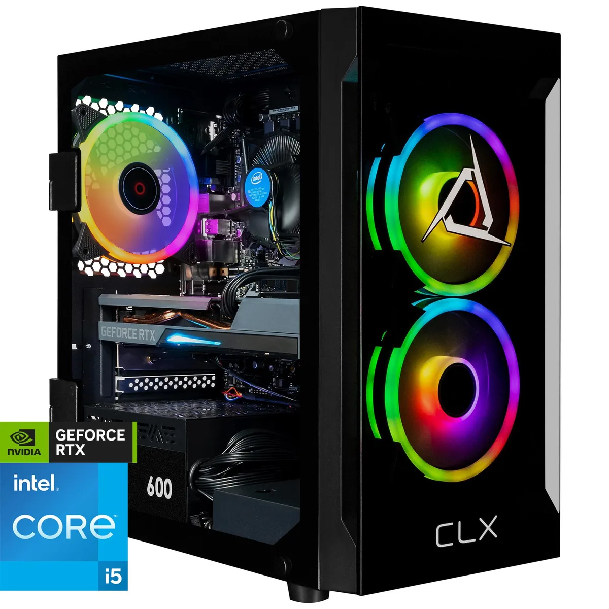 CLX Gaming CLX Gaming TGMSETRTA4203BM gaming PC i5-14400F 16GB DDR5 RTX 4060 1TB NVMe — product photo