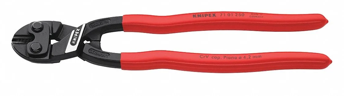 Knipex 10 inch bolt cutter with forged jaws and plastic coated handles