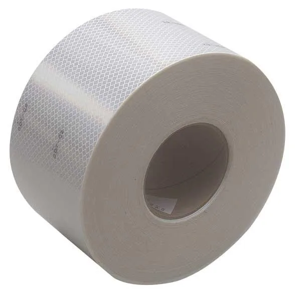 White 3M reflective tape roll, four inches wide, fifty yards long