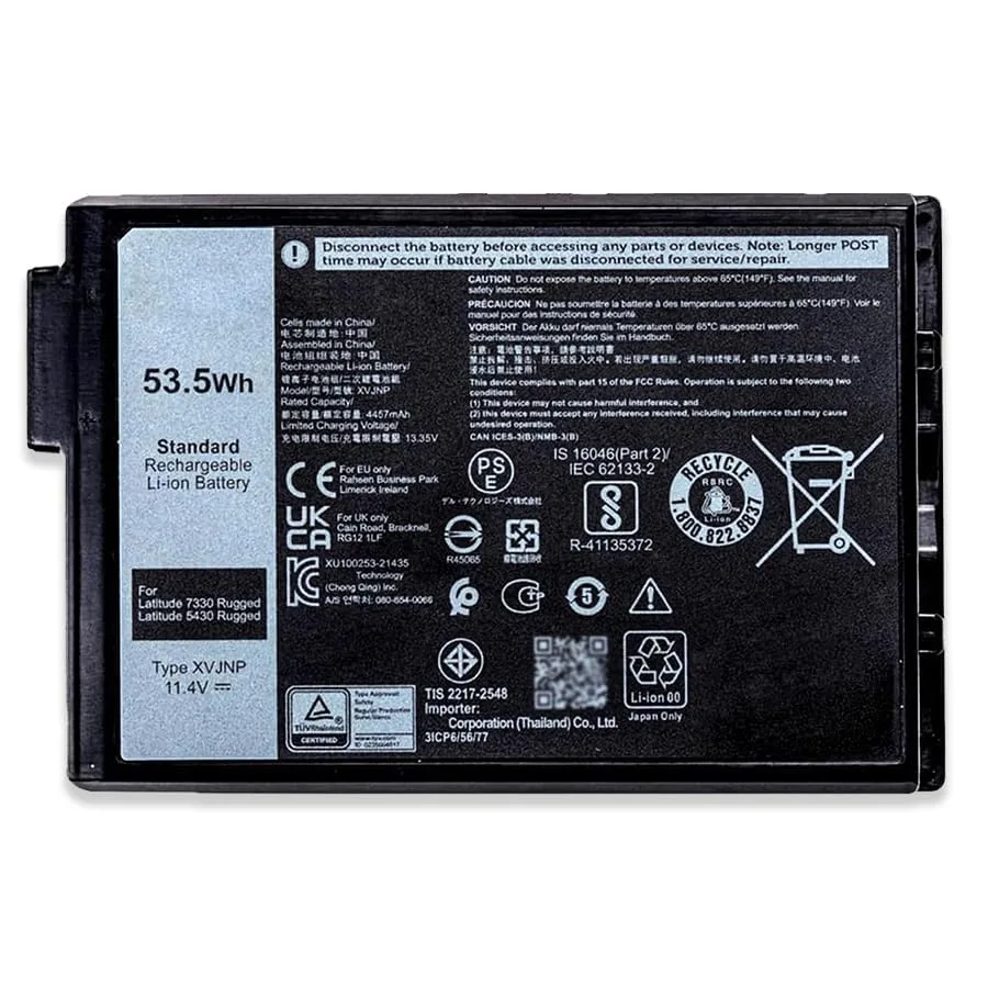  Dell XVJNP laptop battery 11.4V 53.5Wh for Latitude 5430 7330 Rugged Extreme — product photo