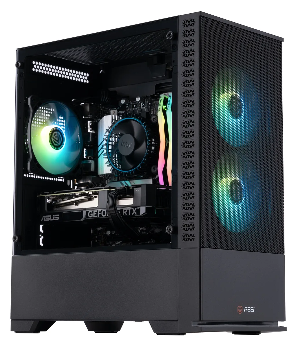 ABS ABS CA13700F4070PBA Cyclone Aqua i7-13700F RTX 4070 32GB DDR5 1TB NVMe gaming PC — product photo