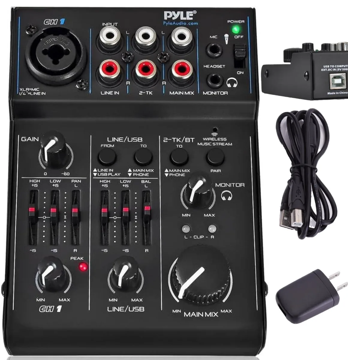  Numark PAD30MXUBT 3 Channel Bluetooth DJ Mixer with USB Soundcard — product photo