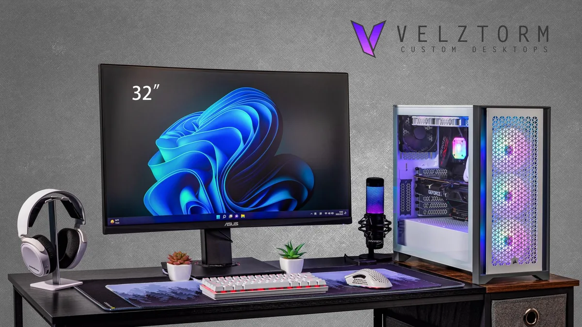 Velztorm Velztorm Argentux VELZ0014 gaming PC i7-11700K 128GB DDR4 4TB NVMe RTX 3070 360mm AIO — product photo