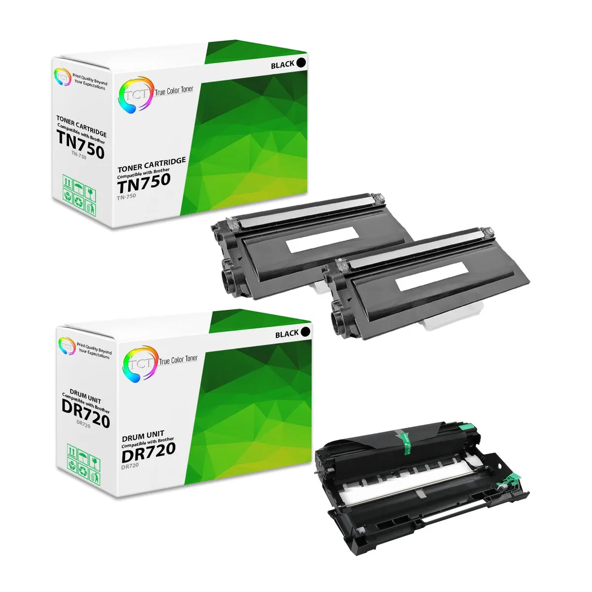 TCT TCT TN750 DR720 Toner Cartridge 3 Pack Black — product photo