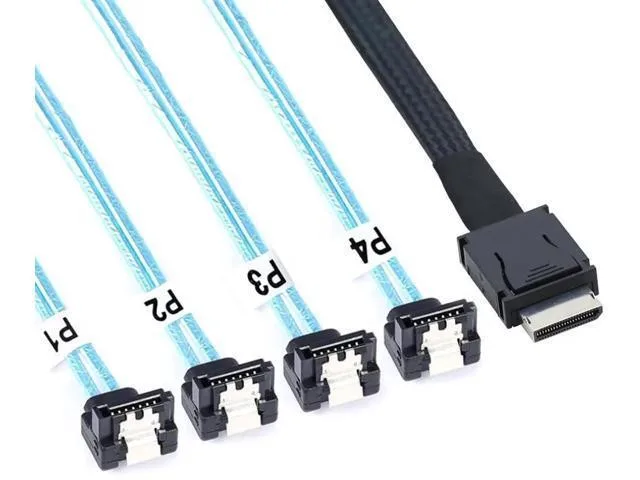 Fervit Fervit OCuLink SFF8611 4i to SATA 7P 90° Cable 12Gbps 32AWG 0.5m — product photo