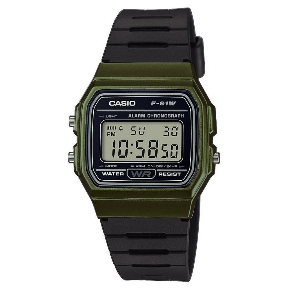 CASIO CASIO F91WM-3A 38 mm Green Resin Watch — product photo