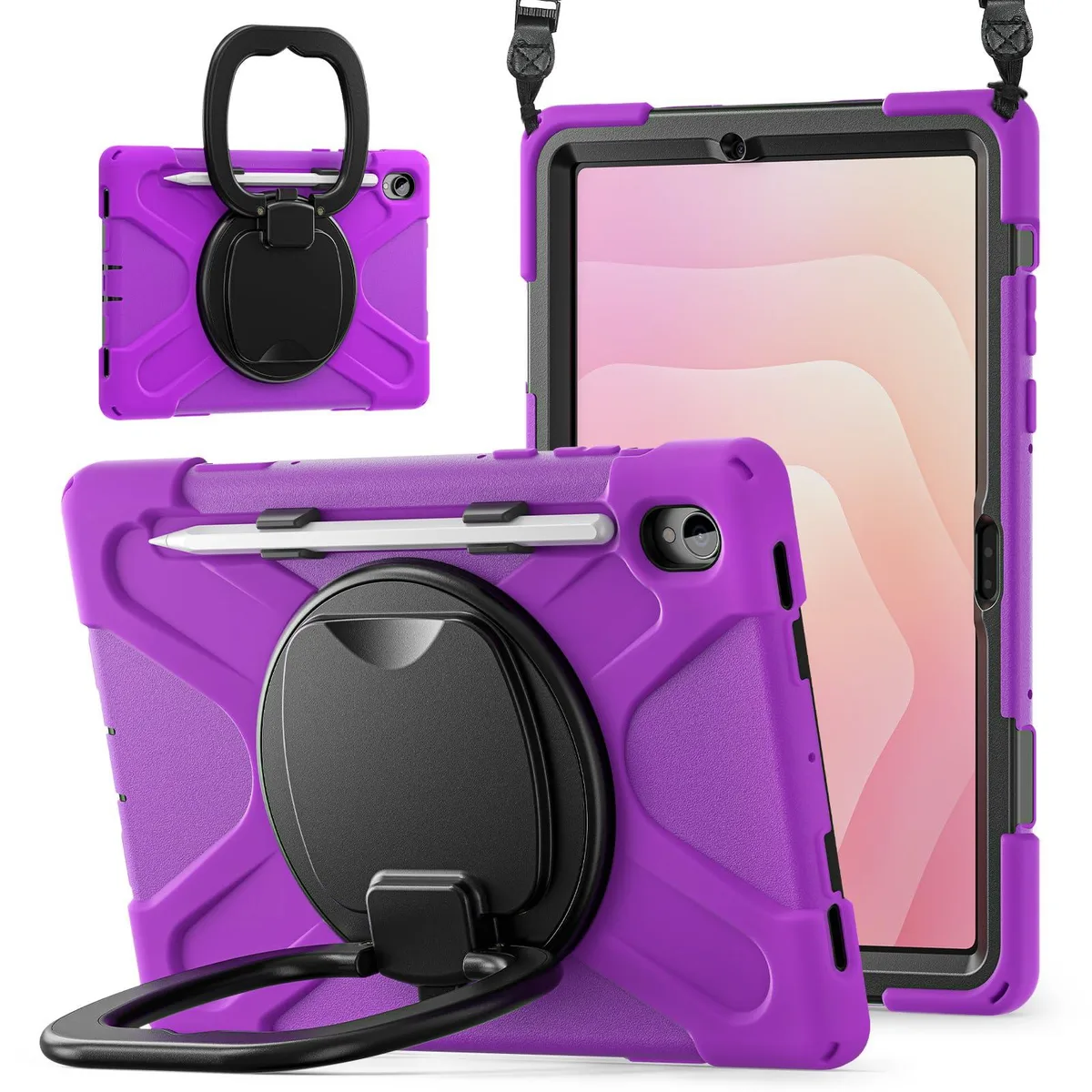 Timoom Timoom Rugged Silicone Cover Handle Grip 360° Kickstand Strap S Pen Holder Galaxy Tab S11 11" 2025 Purple — product photo