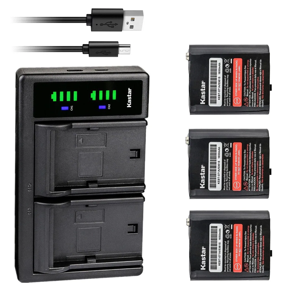 Kastar Kastar M53615 3-Pack Battery &amp; LTD2 USB Charger — product photo