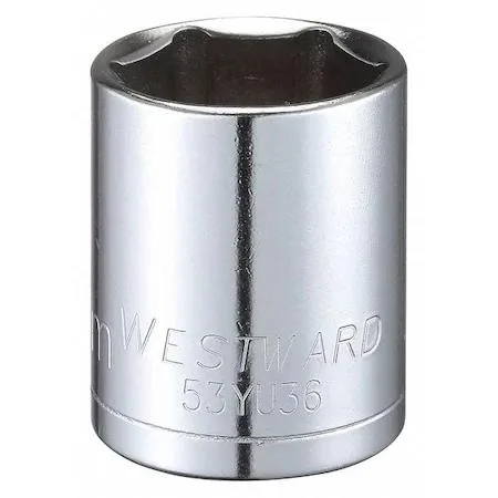 Westward 1/2 inch drive 24 mm chrome alloy steel socket 6 point