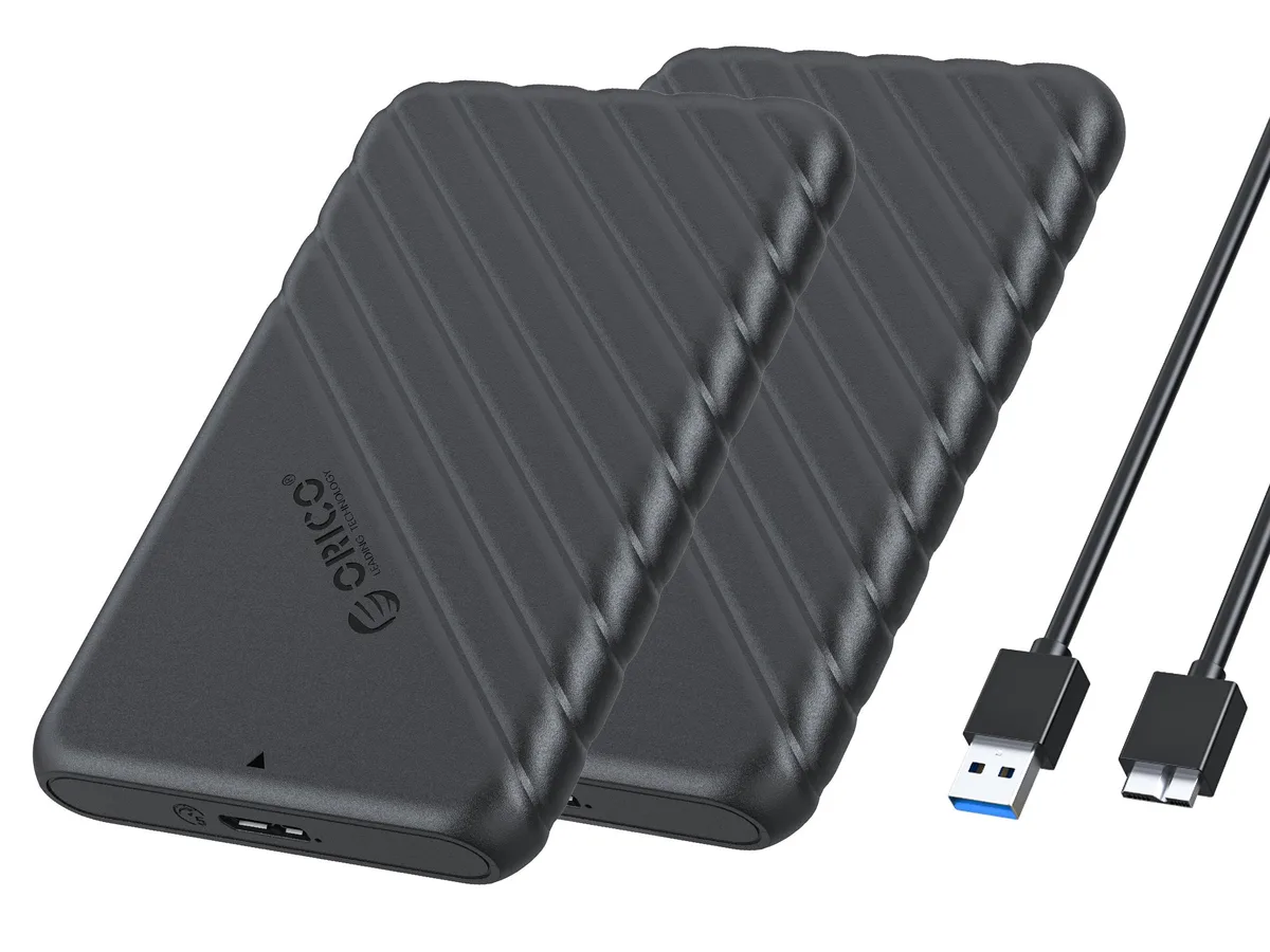 Orico Orico 2.5" SATA drive enclosure, 2-pack, black — product photo