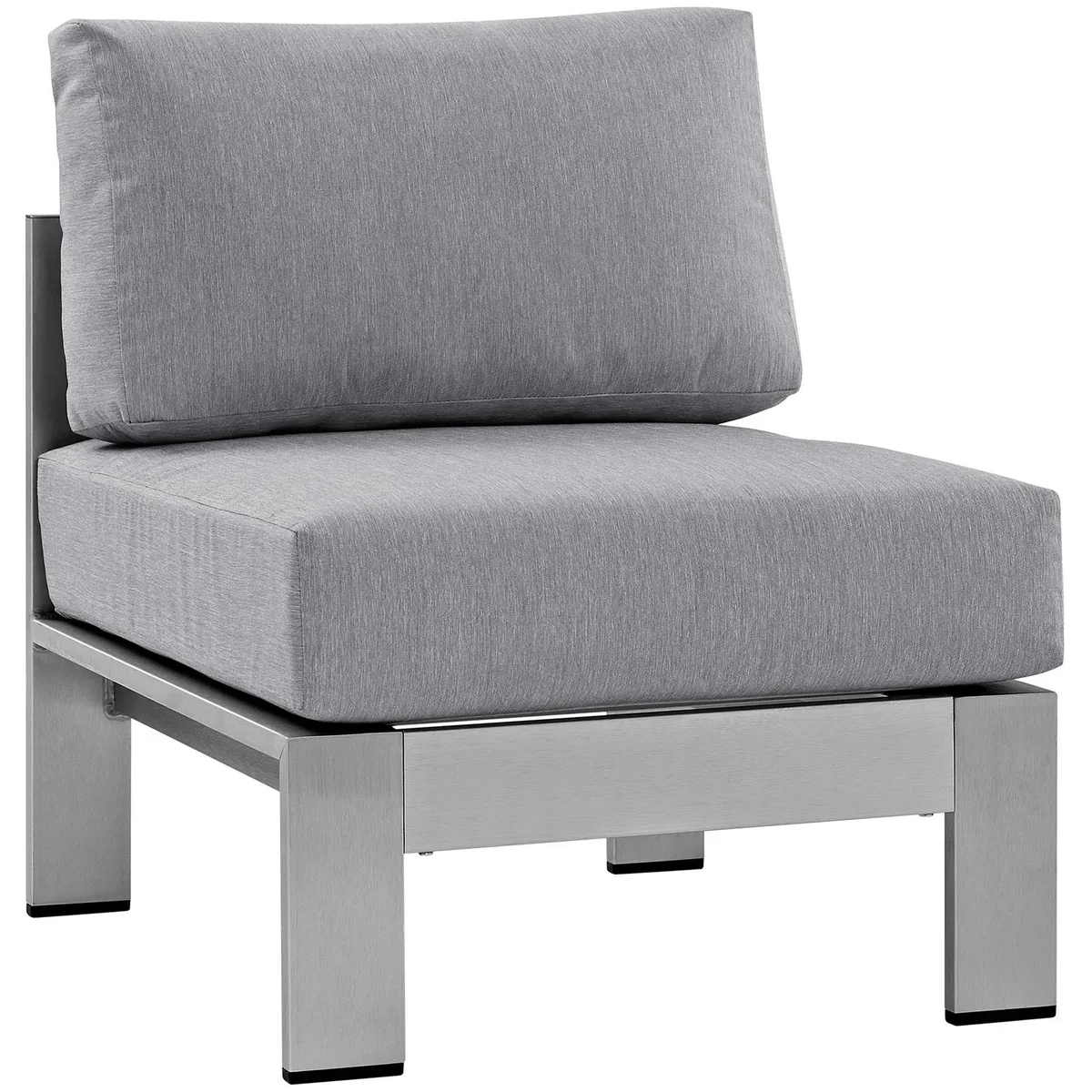 Modway Furniture Modway Furniture Shore Armless Chair Silver Gray 27.5"L x 25"W x 25"H — product photo