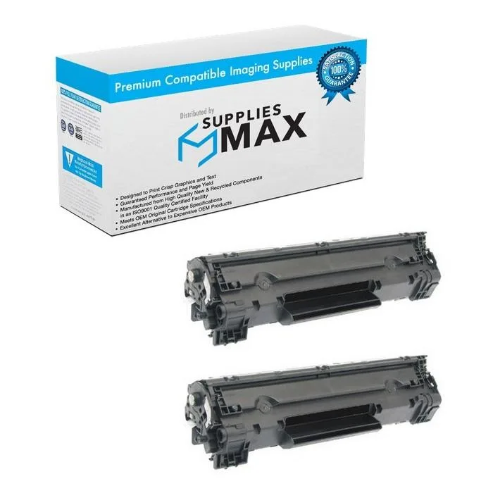 SuppliesMax SuppliesMax Black Toner Cartridge 2 Pack 2100 Page Yield CRG-126 — product photo