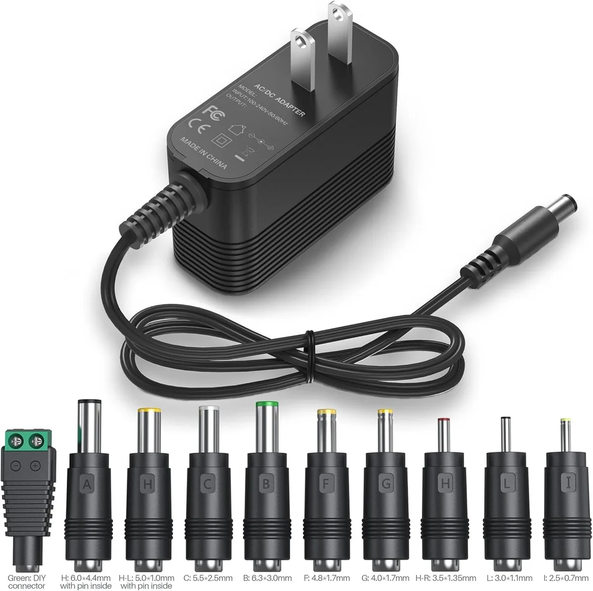 BASEUS BASEUS 9V 2A AC Adapter 10 Interchangeable Jacks — product photo