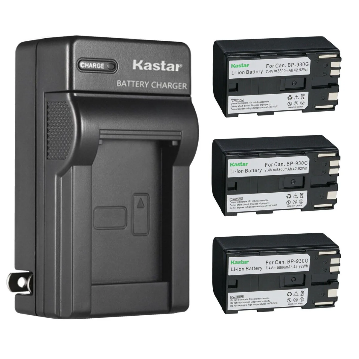 Kastar Kastar BP-930G 3-Pack Li-Ion Battery &amp; AC Wall Charger 5800mAh 42.92Wh — product photo