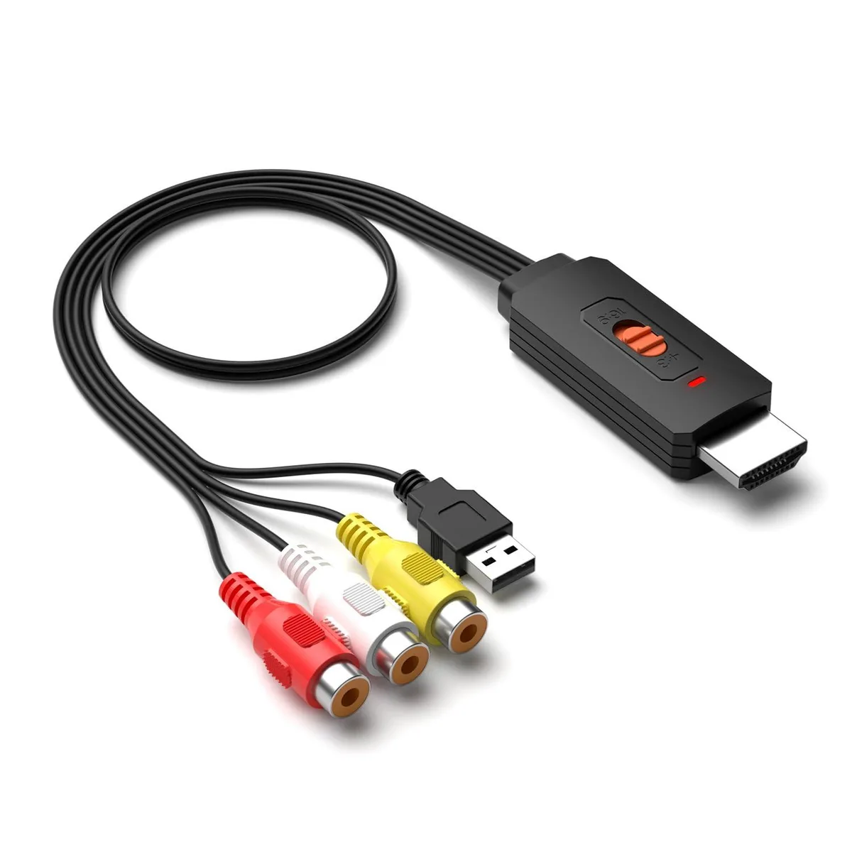  RuiPuo RCA to HDMI Media Converter 1080P/720P 4:3/16:9 Black — product photo