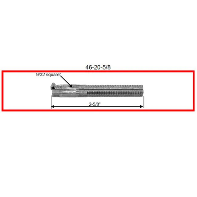 Progressive Hardware Co., Inc. Progressive Hardware Co., Inc. 46-20-2-5/8 Door Lock Spindle 9/32" Square x 2-5/8" Long 3/8"-20 TPI Steel — product photo