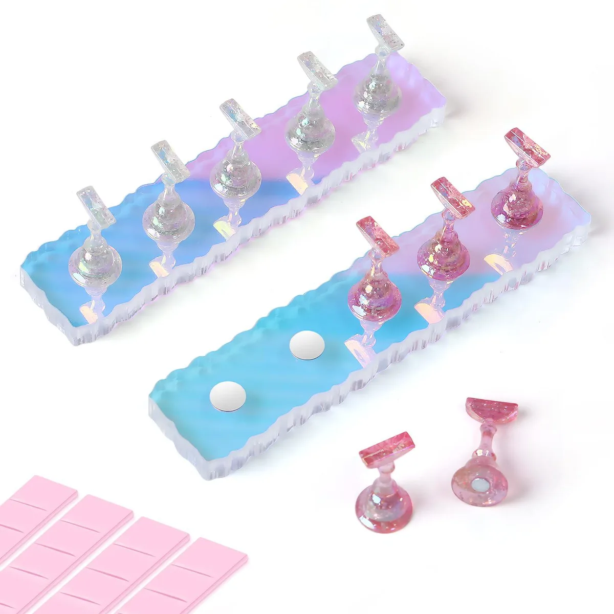  Avid 003 Acrylic Nail Stand Set — 2 bases, 10 holders, 48 tabs — product photo