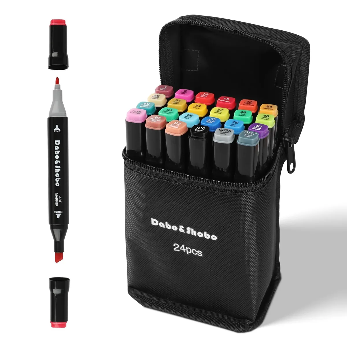 Dabo&amp;Shobo mkb-hei-24 24 Colors Drawing Markers Dual Tip Pack — product photo