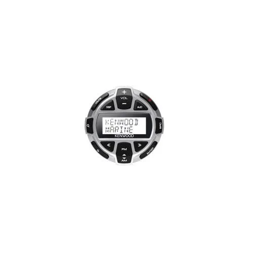 White round wired marine remote with LCD display and cable