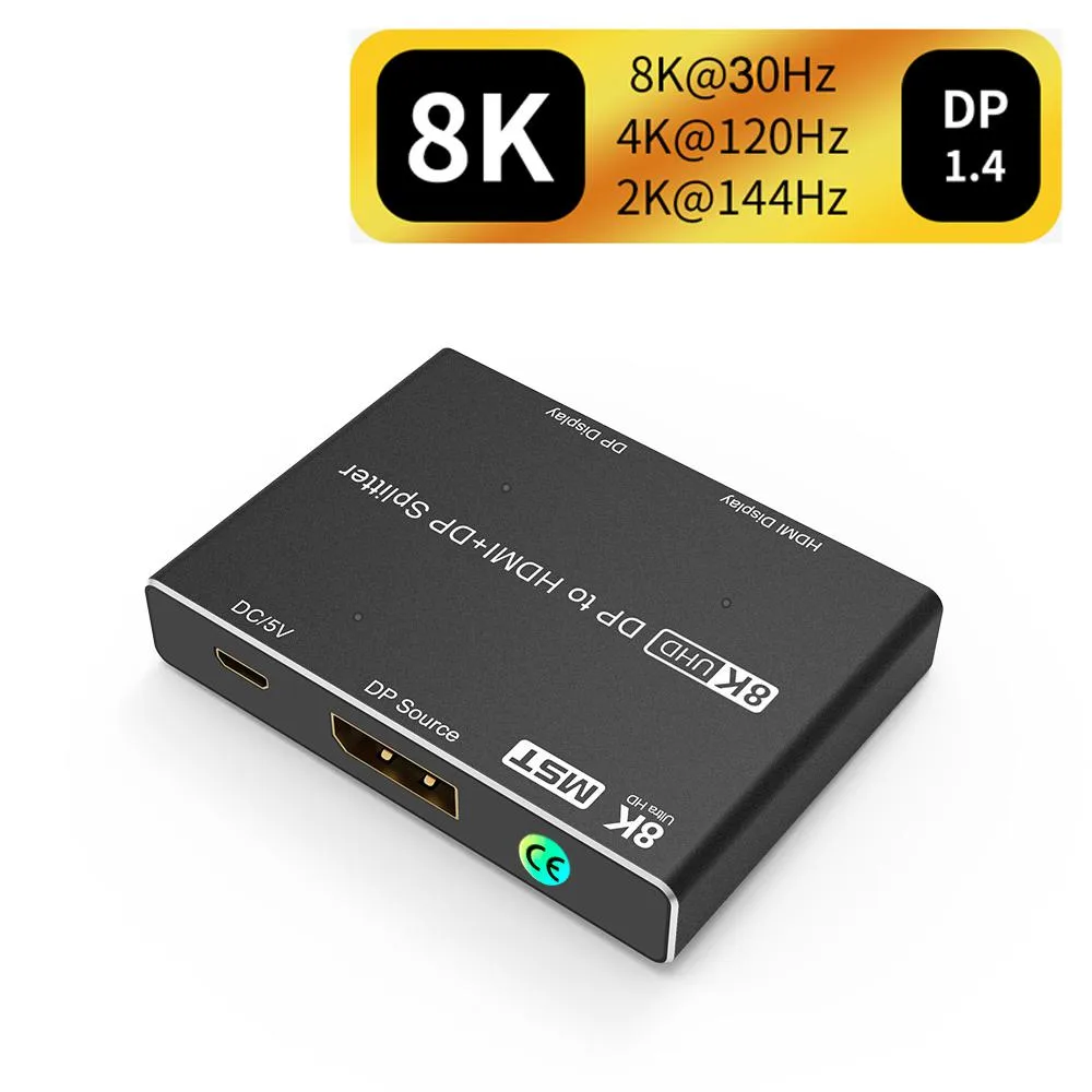 Jansicotek Jansicotek DP 1.4 to DP 1.4 + HDMI 2.1 video switch 8K 30Hz 4K 120Hz — product photo