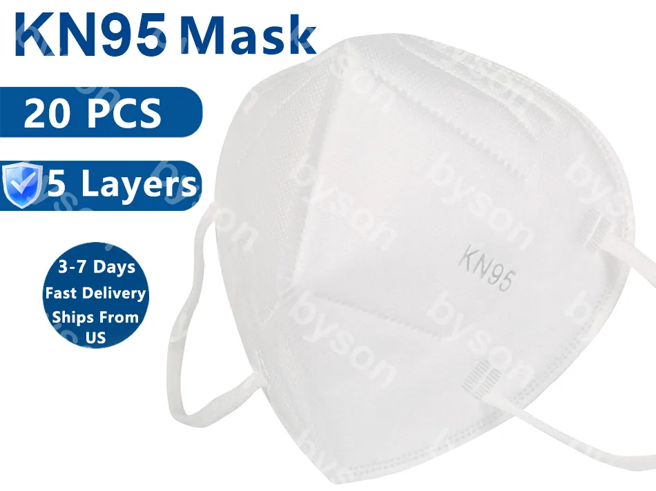 Ackmioxy Ackmioxy 20PCS KN95 Face Mask 5-Layer White 20 Pieces — product photo